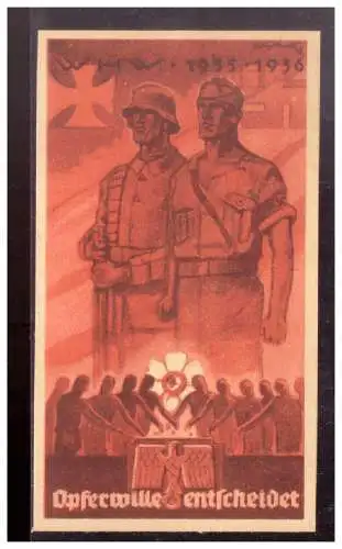 Dt- Reich (022738) Propaganda WHW Türblatt, Opferwille entscheidet, 1935/ 1936