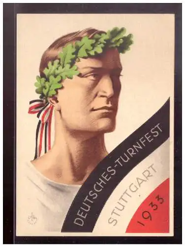 [Echtfotokarte schwarz/weiß] Dt- Reich (022780) AK 15. Deutsches Turnfest 1933 Stuttgart, ungebraucht. 