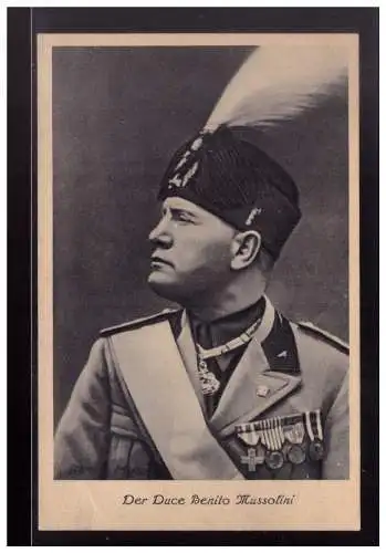 [Ansichtskarte] Dt- Reich (022871) Propaganda AK Der Duce Benito Mussolini, blanco gestempelt mit SST. 