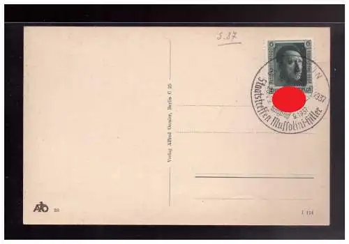 [Ansichtskarte] Dt- Reich (022871) Propaganda AK Der Duce Benito Mussolini, blanco gestempelt mit SST. 