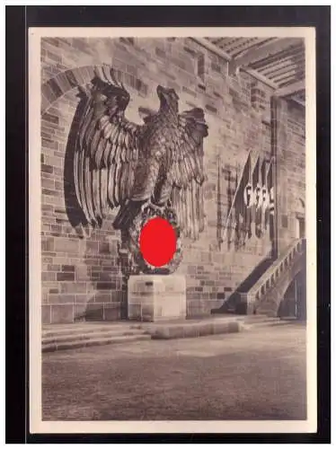 [Ansichtskarte] Dt- Reich (022875) Propaganda AK Reichsgartenschau Stuttgart 1939, der Hoheitsadler in der Eingangshalle, ungebraucht. 