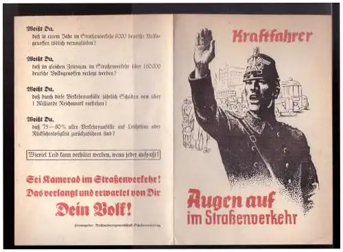 Dt- Reich (022901) Faltblatt, 10 Pflichten der Kraftfahrer, Augen auf im Straßenverkehr