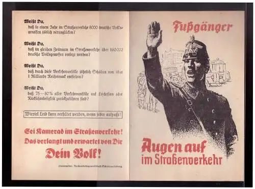 Dt- Reich (022902) Faltblatt, 10 Pflichten der Fußgänger, Augen auf im Straßenverkehr