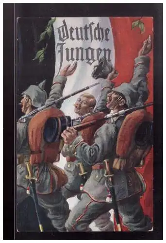 [Propagandapostkarte] Dt- Reich (022909) Patriotika Postkarte Deutsche Jungen, gelaufen Nürnberg 27.5.1915. 