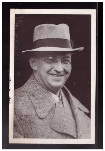 [Echtfotokarte schwarz/weiß] Sudetenland (022990) Propagandakarte Konrad Henlein, blanco gestempelt  Befreiungsstempel Asch ist frei gest am 21.9.38. 