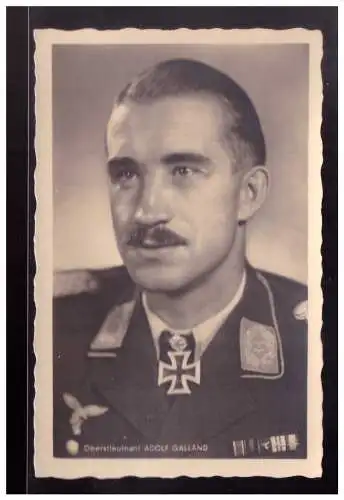[Propagandapostkarte] Dt- Reich (022991) Propagandakarte, Ritterkreuzkarte, Foto Hoffmann, Generalmajor Adolf Galland, ungebraucht. 