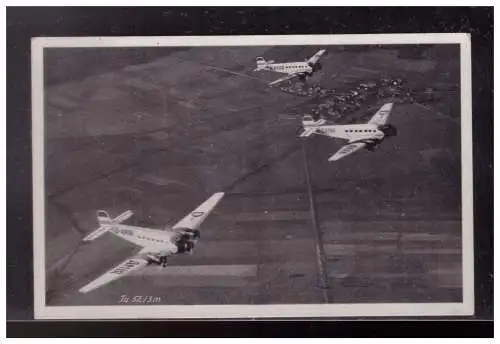 [Propagandapostkarte] Dt- Reich (023179) Bildpostkarte Flugzeug Ju 52/3m, gelaufen Delmenhorst 25.5.1937. 