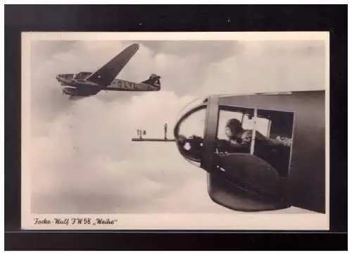 [Propagandapostkarte] Dt- Reich (023183) Bildpostkarte Focke- Wulf FW. 58 Weihe, gelaufen Hildesheim 1938. 