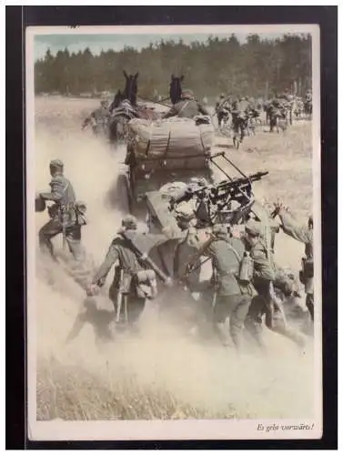 [Propagandapostkarte] Dt- Reich (023213) Propaganda AK  farbig, Es geht vorwärts, Verlag Werner Reichenbach/ Vogtland, ungebraucht. 