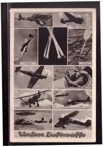 [Propagandapostkarte] Dt- Reich (023214) Propaganda AK Unsere Luftwaffe, Mehrfelderkarte, gelaufen 25.6.1940 mit Feldpost. 