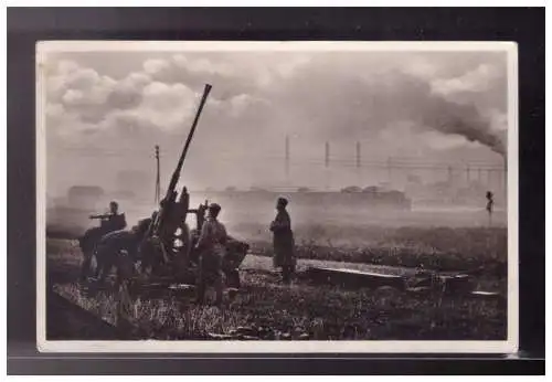 [Propagandapostkarte] Dt- Reich (023220) Propaganda AK Unsere Luftwaffe, Flugabwehrgeschütz, gelaufen. 