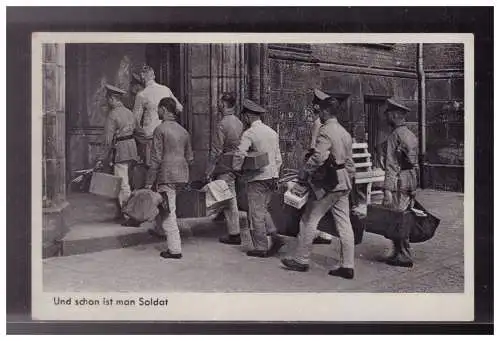 [Propagandapostkarte] Dt- Reich (023225) Propaganda AK Humor, Und schon ist man Soldat, Wehrmacht Bilderserie 280, ungebraucht. 
