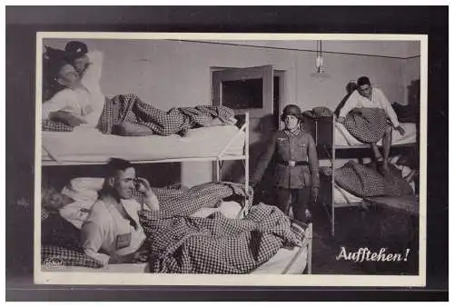 [Propagandapostkarte] Dt- Reich (023232) Propaganda AK Humor Unser Heer, Aufstehen, gelaufen 1939. 