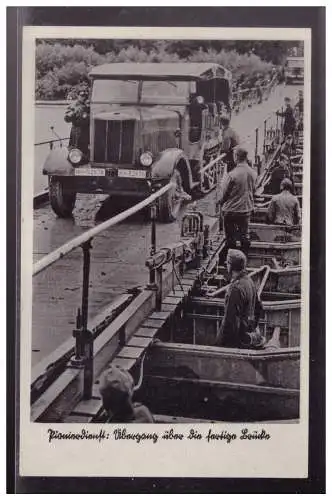 [Propagandapostkarte] Dt- Reich (023236) Propaganda AK Unser Heer, Pionierdienst, Übergang über eine fertige Brücke, gelaufen Salzburg. 