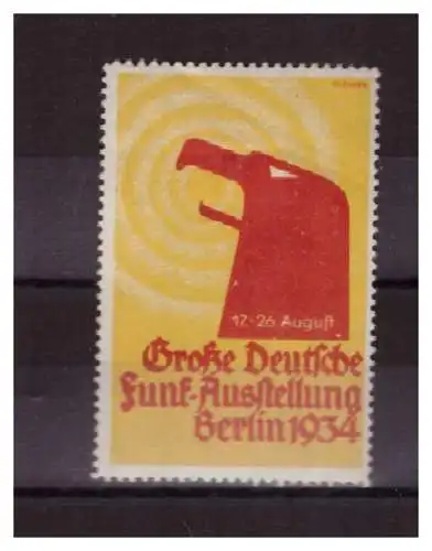 [Propagandapostkarte] Dt- Reich (023257) Vignette Große Deutsche Funk- Ausstellung Berlin 1934. 