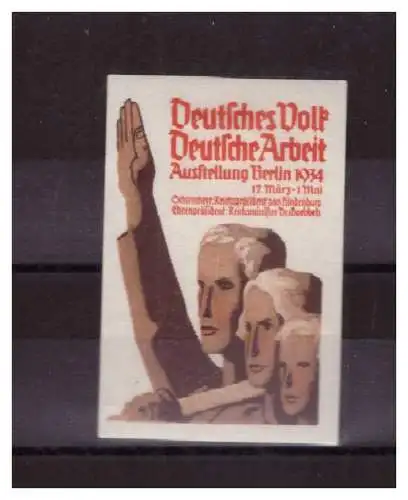 [Propagandapostkarte] Dt- Reich (023261) Vignette Deutsches Volk, Deutsche Arbeit Ausstellung Berlin 1934,  Schirmherr Reichspräsident Hindenb. 