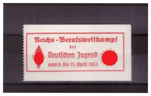 [Propagandapostkarte] Dt- Reich (023262) Vignette Reichs- Berufewettkampf der Deutschen Jugend (HJ) vom 9.- 15.April 1934. 