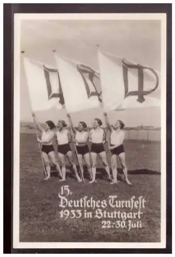 [Propagandapostkarte] AK Stuttgart (023272) Propagandakarte 15. Deutsches Turnfest 1933 Stuttgart, Turnerinnen, ungebraucht. 