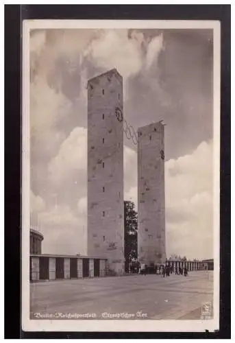 [Propagandapostkarte] Dt- Reich (023298) Propagandakarte Berlin Reichssportfeld , Ölympisches Tor, ungebraucht. 