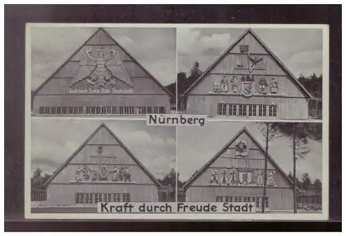 [Propagandapostkarte] Dt.- Reich (023303) Propagandakarte Kraft durch Freude Stadt, Nürnberg gelaufen Nürnberg 28.3.1944. 