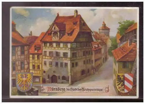[Propagandapostkarte] Dt- Reich (023304) Propagandakarte, Nürnberg die Stadt der Reichsparteitage, Albrecht Dürer Haus, gelaufen. 