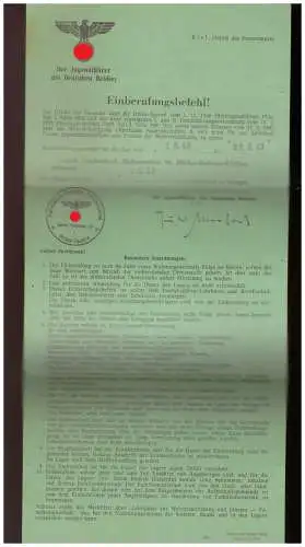 [Propagandapostkarte] Dt- Reich (023308) Propagandabrief Einschreiben Einberufungsbefehl zur Hitler Jugend mit Freistempler HJ Nordmark. 