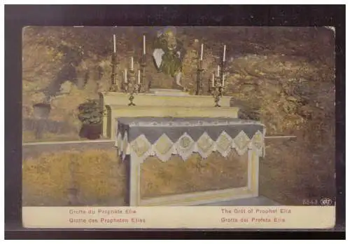 [Propagandapostkarte] Dt- Reich (023314) Ak WK I, Grotte des Propheten Elias, gelaufen DT Feldpost 18.2.1918. 