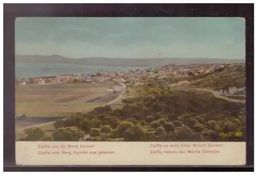 [Propagandapostkarte] Dt- Reich (023317) Ak WK I, Caiffa vom Berg Karmel aus gesehen, gelaufen DT Feldpost 18.2.1918. 