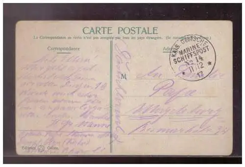 [Propagandapostkarte] Dt- Reich (023330) Ak WK I, Constantinople, Mosquee de Sultan Ahmed et I`, gel. Marine Schiffspost No 14, 11.12.1917. 