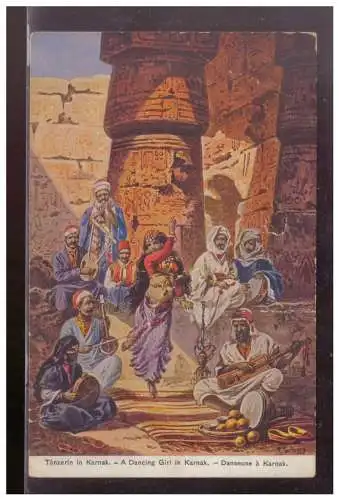 [Propagandapostkarte] Fp d Dt Milität Mission (023331) Ak, Tänzerin in Karnak, gelaufen Aleppo 28.12.1917. 