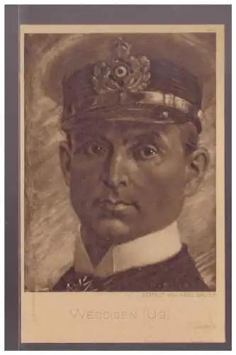 [Propagandapostkarte] DT-Reich (023346) Propaganda AK U9 Kapitän Weddigen, ungebraucht Serie Der Krieg auf 1914/ 16 in Postkarten. 