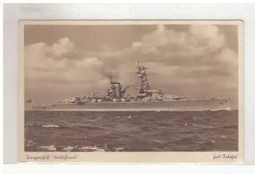 [Propagandapostkarte] DT-Reich (023361) Propagandakarte Panzerschiff Deutschland, gelaufen Kiel 1937. 