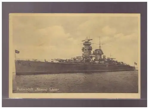 [Propagandapostkarte] DT-Reich (023362) Propagandakarte Panzerschiff Admiral Scheer, gelaufen Wilhelmshafen 1940. 