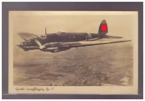 [Propagandapostkarte] DT-Reich (023368) Propagandakarte Heinkel Kampffugzeug HE 111, ungebraucht. 