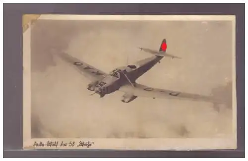 [Propagandapostkarte] DT-Reich (023369) Propagandakarte Focke Wulf Fw 58, Weihe, ungebraucht, Karte hat Mängel. 
