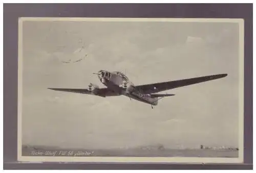 [Propagandapostkarte] DT-Reich (023376) Propagandakarte Focke- Wulf Fw 58, gelaufen 1939. 