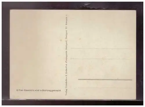 [Propagandapostkarte] DT-Reich (023392) Propagandakarte farbig Flak- Geschütz wird in Stellung gebracht, ungebraucht. 