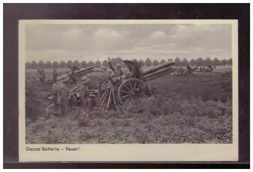 [Propagandapostkarte] DT-Reich (023398) Propagandakarte Geschütz in Feuerstellung, Ganze Batterie- Feuer, gelaufen 1939. 