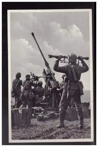 [Propagandapostkarte] DT-Reich (023400) Propagandakarte Unsere Luftwaffe Artilleriegeschütz, gelaufen 1938. 