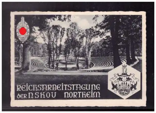 [Propagandapostkarte] Dt- Reich (023429) Propaganda Postkarte Reichsarbeitstagung NSKOV Northeim, blanco gestempelt. 