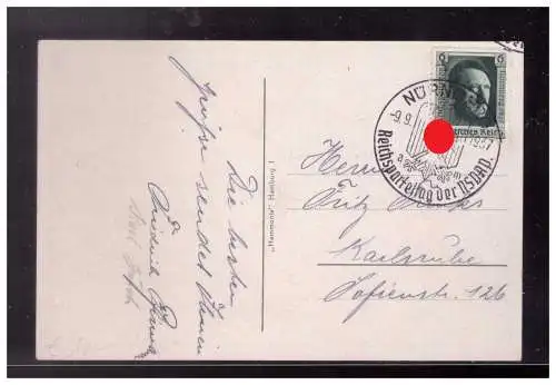 [Ansichtskarte] Dt- Reich (023432) AK Nürnberg Tiergärtnertor mit Albrecht Dürer Haus gelaufen mit SST Nürnberg 9.9.1937. 