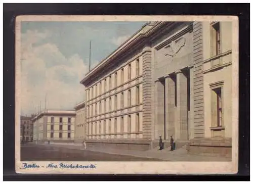 [Propagandapostkarte] DT-Reich (023480) Propagandakarte Berlin - Neue Reichskanzlei, farbig, gelaufen Berlin 21.7.1942. 