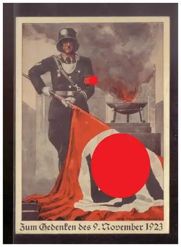 [Propagandapostkarte] DT- Reich (W00281) Propagandakarte Zum Gedenken des 9.November 1923, gelaufen mit TST 1935. 