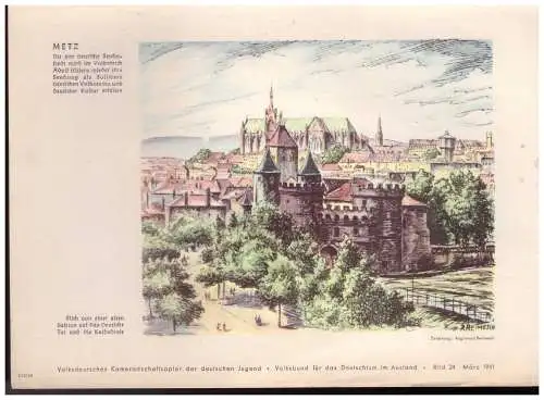 Dt.- Reich (023494) VDA Blatt Metz, die alte deutsche Reichsstadt wird im Volksreich ..., Bild 24 März 1941