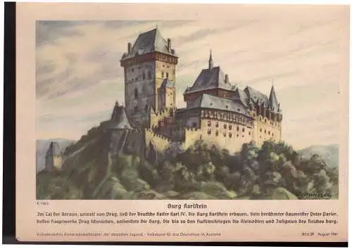 Dt.- Reich (023496) VDA Blatt Burg Karlstein, Bild 29 August 1941