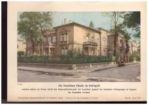 Dt.- Reich (023497) VDA BlattDie deutschen Häuser in Budapest, Bild 22 Januar 1941