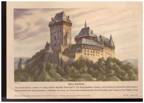 Dt.- Reich (023498) VDA Blatt Burg Karlstein, Bild 29 August 1941