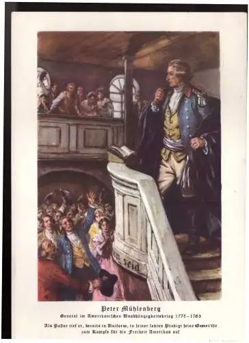 Dt.- Reich (023506) VDA Blatt Peter Mühlenberg General des Amerikanischen Unabhängigkeitskrieg 1775-83, Blatt 1 Mai 1939