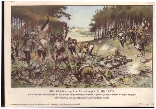 Dt.- Reich (023508) VDA Blatt Die Erstürmung des Annaberges 21. Mai 1921, Blatt 5 August 1939