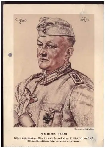 Dt.- Reich (023523) VDA Blatt Feldwebel Jakob, Blatt 15 Juni 1940, Aktengelocht 2. Wahl